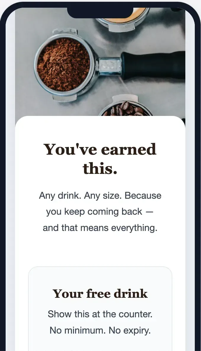 Loyalty reward email template